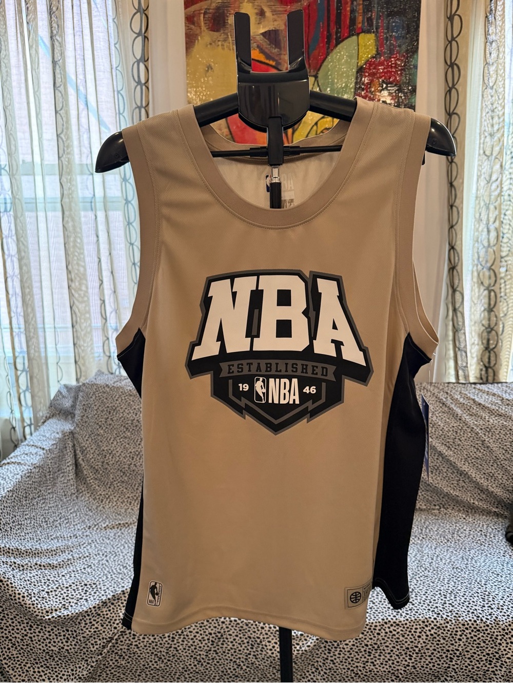 NBA Sleeveless Jersey in Tan and Black
